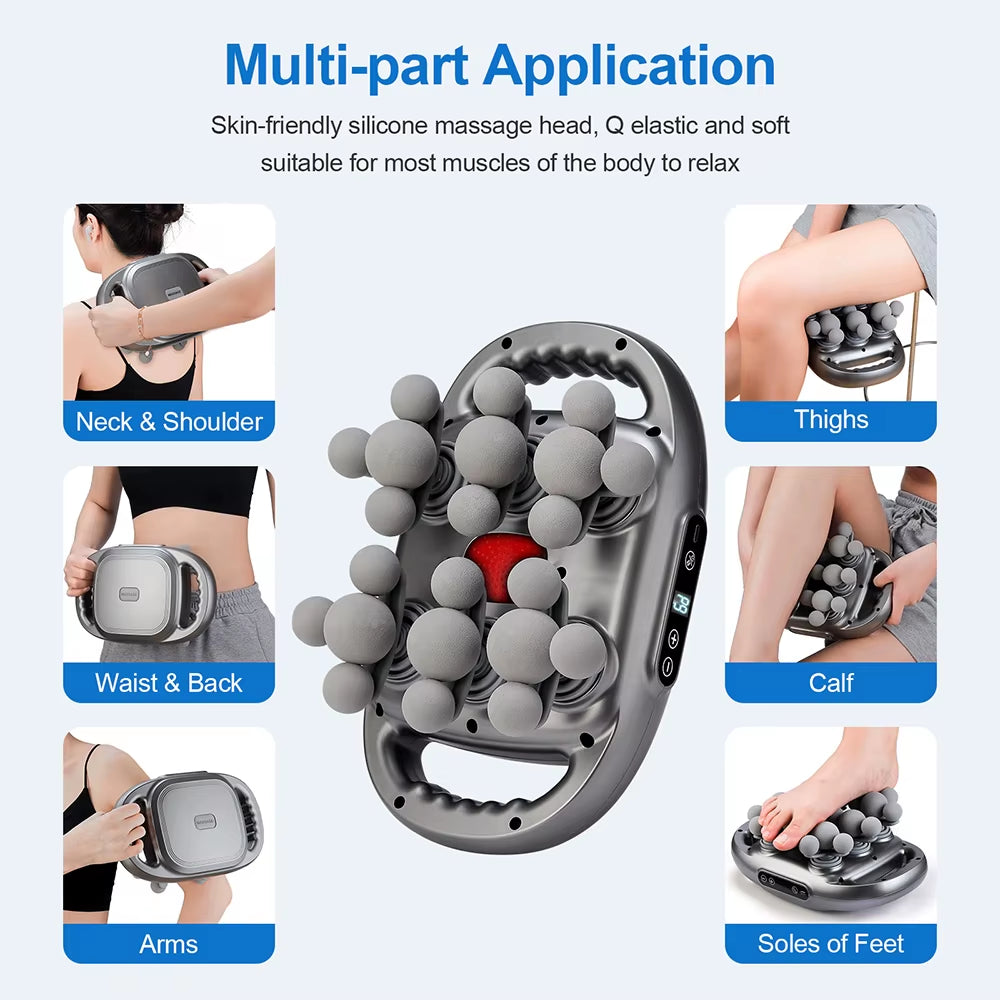 22-Head Fascia Gun High-Frequency Vibration Body Massage Gun Back and Waist Massager Massager Neck Shoulder Massager Masajeador