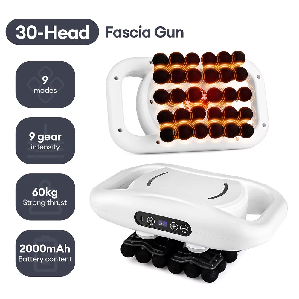 22-Head Fascia Gun High-Frequency Vibration Body Massage Gun Back and Waist Massager Massager Neck Shoulder Massager Masajeador