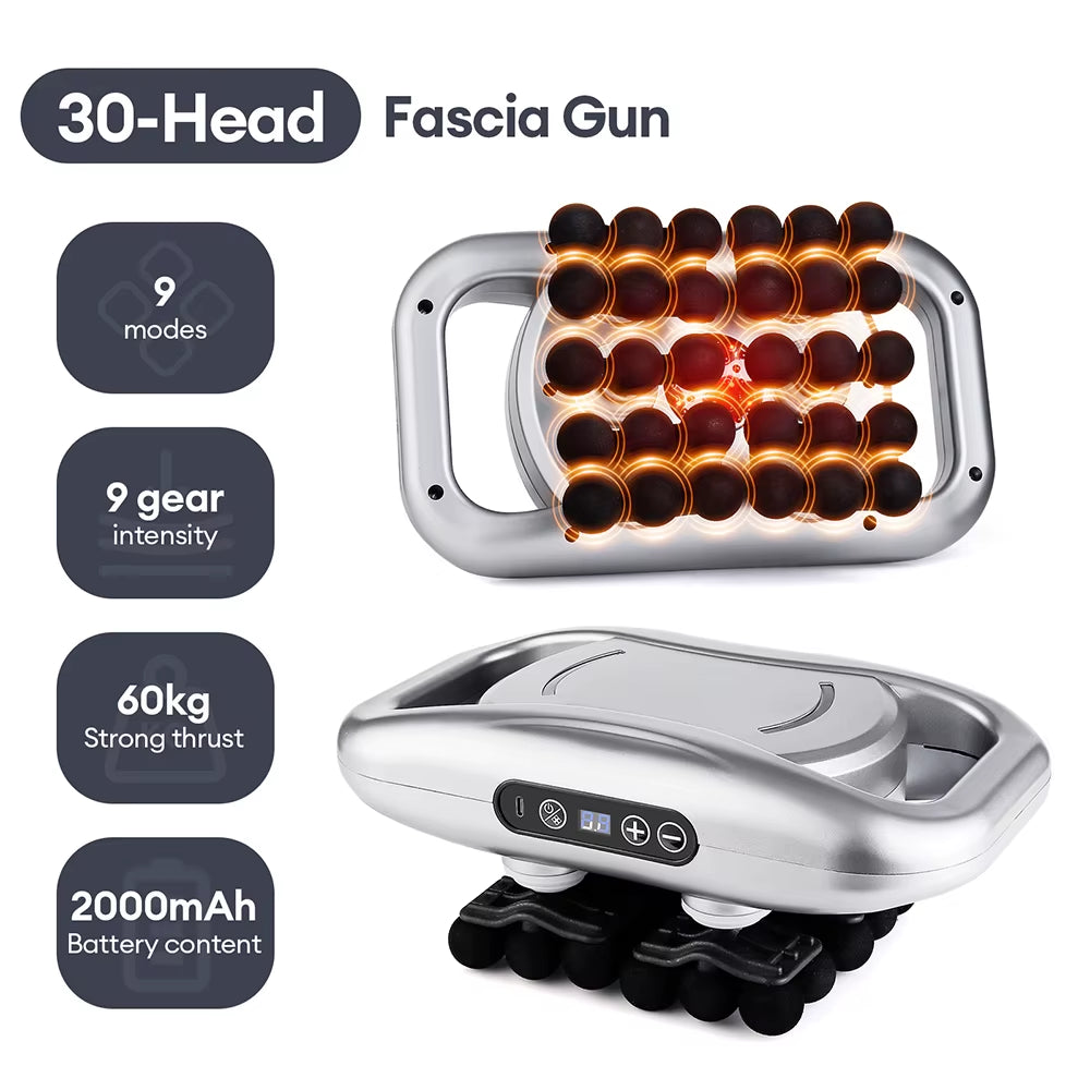 22-Head Fascia Gun High-Frequency Vibration Body Massage Gun Back and Waist Massager Massager Neck Shoulder Massager Masajeador