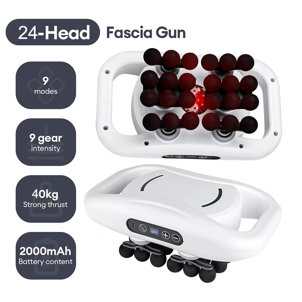 22-Head Fascia Gun High-Frequency Vibration Body Massage Gun Back and Waist Massager Massager Neck Shoulder Massager Masajeador